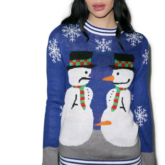 Naughty Ugly Christmas Sweater  Frosty the Nose Thief Snowman Tipsy Elve Men’s L - Picture 3 of 3